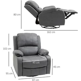 Homcom Relaxsessel mit Liegefunktion, Wippfunktion, Drehbarer Liegesessel mit Getränkehalter,