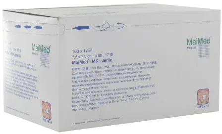 Maimed Mullkompressen 7,5x7,5cm Steril 100 Stück