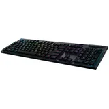 Logitech G915 LIGHTSPEED kabellose mechanische Gaming-Tastatur, Clicky GL-Tasten-Switch mit flachem Profil, LIGHTSYNC RGB, Ultraschlankes Design, 30+ Stunden Akkulaufzeit, Deutsches QWERTZ-Layout