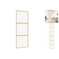 vidaXL Schiebetür Golden 76x205 cm ESG-Klarglas und Aluminium