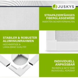 Juskys Fliegenschutzgitter mit Aluminiumrahmen 120 x 140 cm weiß
