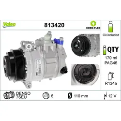 VALEO 813420 Kompressor, Klimaanlage VALEO CORE-FLEX