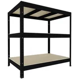 Schwerlastregal Biedrax 60 x 120 x 120 cm, Schwarz, 3 Fachböden OSB 10 mm, Fachlast 200 kg pro Fachboden