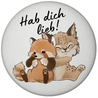 Speecheese Luchs und Panda Magnet rund mit Spruch Hab