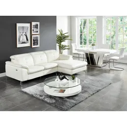 Relaxsofa Ecksofa Leder - Ecke Rechts - Elfenbein - LISMORE