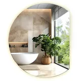 Tulup Led, Blaugrau, Glas, 63x70x0.4 cm Spiegel, Wandspiegel