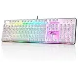 RK ROYAL KLUDGE RK920 Mechanische Tastatur in voller Größe, Gaming-Tastatur mit Regenbogenbeleuchtung, Mechanische Tastatur mit 104 Tasten und Nummernblock, taktiler brauner Schalter