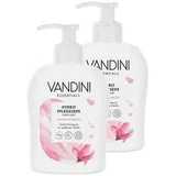 VANDINI 2x Hydro Flüssigseife Spender mit Magnolienblüte Duft 300ml - Made in Germany Spender Seife vegan - Handseife flüssig reinigt sanft - Handwaschseife für gepflegte Hände - Hand soap