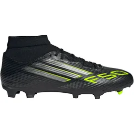 adidas F50 League Mid FG/MG Core Black / Iron Metallic / Lucid Lemon 46 2/3