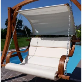 aleos ALEOS. Design Sitzbank für Hollywoodschaukel SEAT-MERU aus Holz Lärche inkl. Dach (ohne Gestell!!)