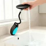 Wasserhahn Bad Ausziehbar mit Mehrfarbige Beleuchtung, 4 Wasserauslässe Modus, Waschtischarmatur mit Ausziehbar Brause, Warm Kalt Mischbatterie Bad, 360° Drehbar, Hydroelektrische & Batterielos