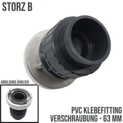 STORZ B DN 75 KA 89 Übergangsstück Adapter -> 63 mm PVC-U Klebe Fitting Verschra...