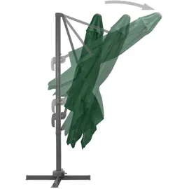vidaXL Ampelschirm mit Aluminium-Mast 400 x 300 cm Grün