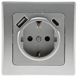 ChiliTec Schuko-Steckdose Unterputz Schwarz 2 St.