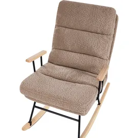 Beliani Schaukelsessel ESKELIN Bouclé 58 x 103 x 97 cm Beige mit Relaxfunktion
