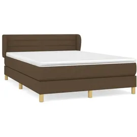 vidaXL Boxspringbett mit Matratze Dunkelbraun 140x200 cm Stoff