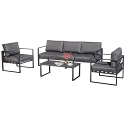 Jet-Line Gartenmöbel Lounge Garten Möbel KRETA II anthrazit Aluminium