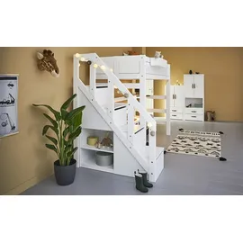 Lifetime Hochbett Basis 257 x 177 x 132 cm Kiefer massiv weiß