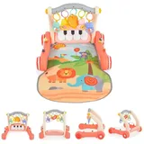 Moni Lauflernwagen 2 in 1 Piano HE0637 Krabbeldecke, Spielbogen, Activitycenter rosa