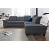 DOMO collection Ecksofa »Sully komfortables Sofa, OTTOs Choice, L-Form«, wahlweise mit Bettfunktion und Kopf- bzw. Rückenverstellung grau