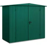 Hörmann Metall-Gerätehaus Berry Classic mit Satteldach Typ 1, 259 x 121 cm,moosgrün,3,1 m2