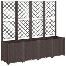 vidaXL Pflanzkübel mit Rankgitter 160 x 40 x 140 cm Braun
