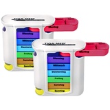 2 Stück TIGA-MED Bunte Tablettenbox für 7 Tage - Pillendose - Medikamentendosierer - Medi Box - Medikamentenspender - Wochendispenser