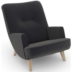 Max Winzer® Loungesessel build-a-chair Borano, im Retrolook, zum Selbstgestalten grau