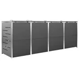 vidaXL Mülltonnenbox für 4 Tonnen 276,5 x 77,5 x 115,5 cm anthrazit
