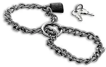 METAL HARD - HANDSCHELLEN MIT EDELSTAHLKETTE.