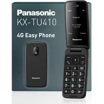 Panasonic KX-TU410EXB 4G Klapphandy, SOS-Taste, Bluetooth 5.0, HAC, Freisprechen, IP44, Schwarz