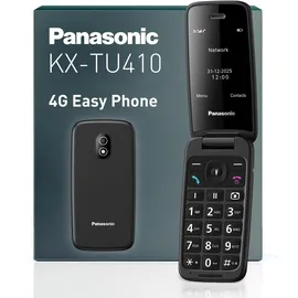Panasonic KX-TU410EXB 4G Klapphandy, SOS-Taste, Bluetooth 5.0, HAC, Freisprechen, IP44, Schwarz