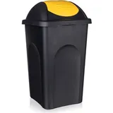 Stefanplast Bascula Multipat, Kunststoff, Schwarz/Gelb, 60 Liter schwarz LxBxH 39x39x68cm Abfalleimer Restmülleimer @@