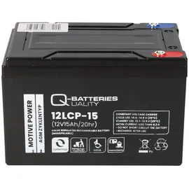 Q-Batteries Akku 12V 15Ah, 6-DZM-12 kompatibel Elektro Fahrzeuge