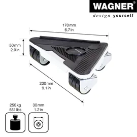 Wagner System Wagner Transporthilfen-Set MM 1191' Stahl Tragkraft 250 kg) 4 Stück