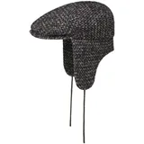 Stetson Tuckmill Flatcap mit Ohrenklappen - Mütze aus 100% Wolle - Herbst/Winter - Mehrfarbige Schirmmütze - Made in The EU - Herren blau 57 cm - 57