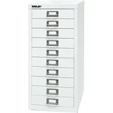 BISLEY Schubladenschrank verkehrsweiß 10 Schubladen 27,8 x 38,0 x 59,0 cm