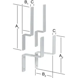 Vormann Halterungsset 370 x 80 x 40 mm