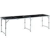 vidaXL Klappbarer Bier-Pong-Tisch 240 cm Schwarz