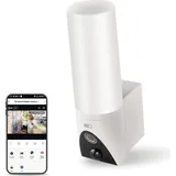 EMOS GoSmart Outdoor Überwachungskamera mit WiFi und App + 1200lm LED-Leuchte, rotierende 1080p IP-Kamera mit Licht, ohne Abo-Falle, weiß, H4054