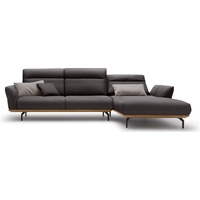 hülsta sofa Ecksofa hs.460, Sockel in Nussbaum, Winkelfüße in Umbragrau, Breite 318 cm braun|grau