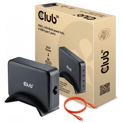 Club 3D Netzteil - GaN-Technologie - 240 Watt - PD 3.1/PPS - 4 Ausgabeanschlusss