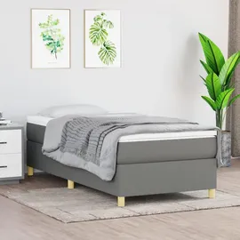 vidaXL Boxspringbett 90 x 200 cm Dunkelgrau