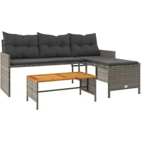vidaXL Gartensofa in L-Form Loungesofa grau