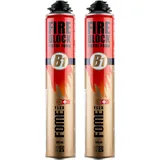 B1 Montageschaum 750ml, Brandschutzschaum schwer entflammbar, feuchtigkeitshärtend, PU Pistolenschaum, Montageschaum, Bauschaum, Füllschaum, Dämmschaum (2x Brandschutzschaum)