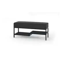 Möbel Kraft Polsterbank Schwarz 80 x 45 x 35 cm