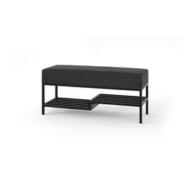 Möbel Kraft Polsterbank Schwarz 80 x 45 x 35 cm