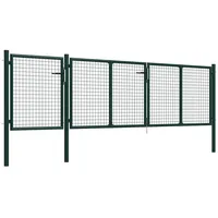 vidaXL Gartentor Stahl 400 x 100 cm Grün