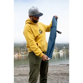 Bent Zip-Canvas Sonnensegel Grau/RV Hellblau