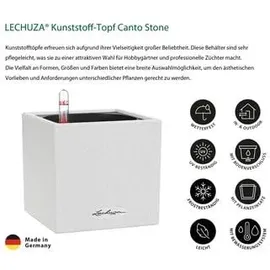 LECHUZA Canto Stone 14 Komplettset 14 x 14 x 13,5 cm quarzweiß